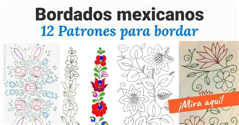 Bordados mexicanos - 12 Patrones para bordar - Bordados a Mano