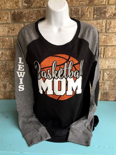 Basketball Mom Shirt Customized Glitter Basketball Shirt Etsy