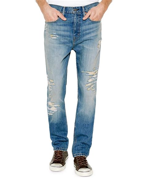 Levis Mens 514 Straight Fit Ripped Jeans Macys