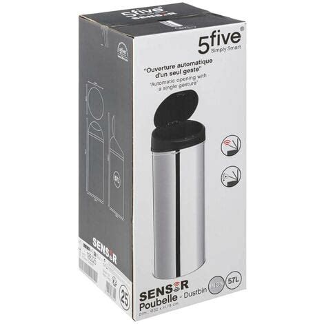 Poubelle Ronde Automatique L Sensor En Inox Five