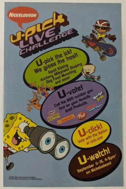 NICKELODEON U-PICK LIVE Challenge Print Ad Poster Art PROMO Official ...