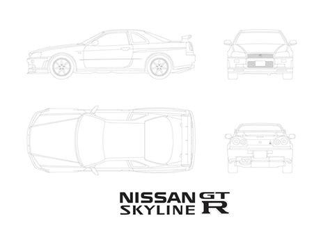 Nissan Skyline GTR R34 Vector Files For Crafting Svg Eps Pdf Jpeg