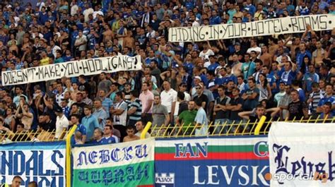 Striscione Ultras Levski Sofia Vs Sarajevo Luglio Footballa Giri