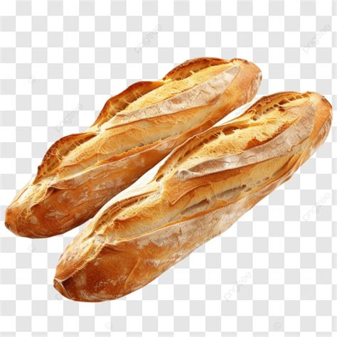 Two French Baguettes Together Isolated At Transparent Background