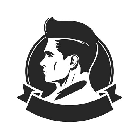 Premium Vector | Black and white logo with the image of a stylish man Minimalist style with ...