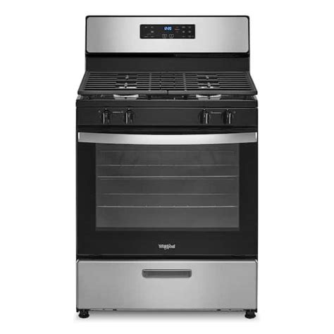 Whirlpool 30 In 4 Burner Freestanding Gas Range In Stainless Steel Wfg320m0ms The Home Depot