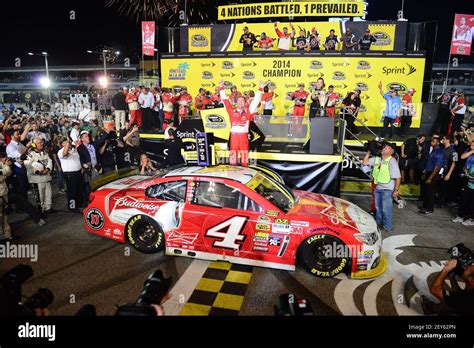 Kevin Harvick Driver Of The Budweiser Chevrolet Celebrates In