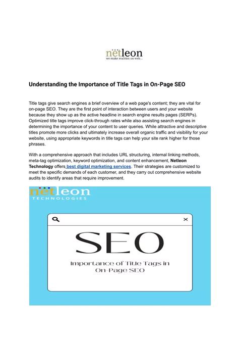 Ppt Understanding The Importance Of Title Tags In On Page Seo