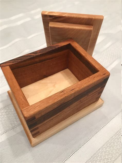 Small Keepsake Box Made From Exotic Tigerwood And Hard Maple Etsy