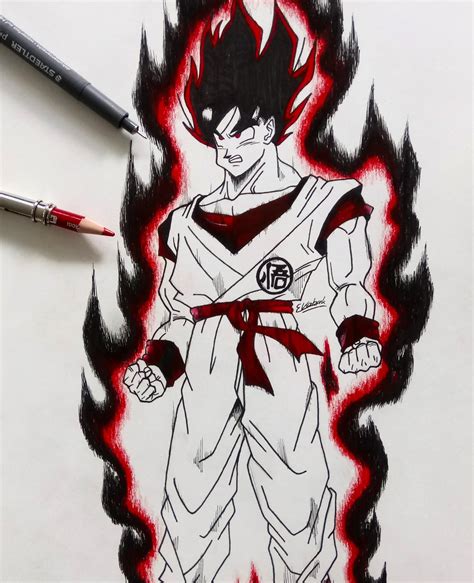 Drawing of Goku Kaioken 💪🏼🔥 : r/drawing