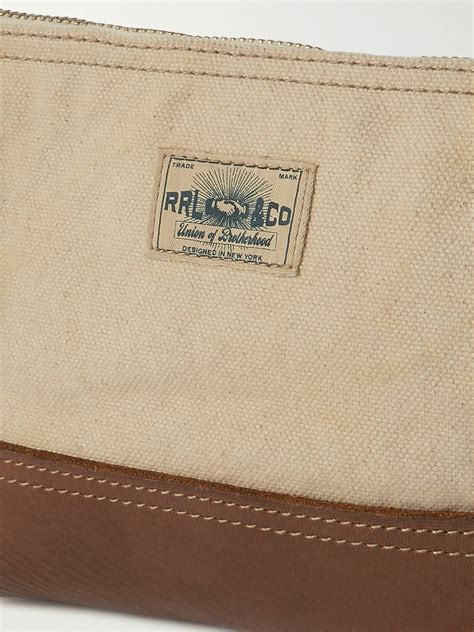 Rrl Leather Trimmed Canvas Pouch Rrl