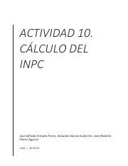 A10 JEJ pdf ACTIVIDAD 10 CÁLCULO DEL INPC Probabilidad y Estadística