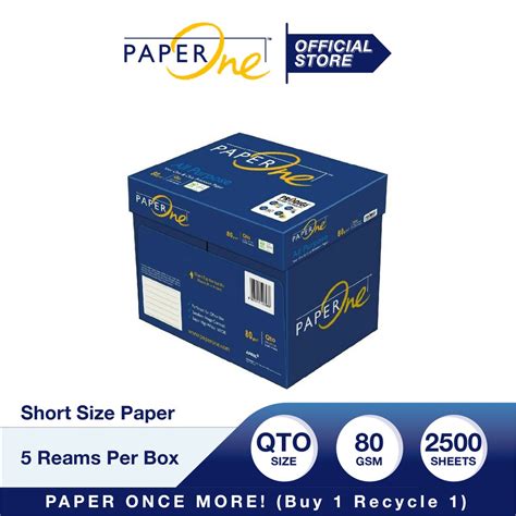 BOX Paper One All Purpose 80 GSM 8 5x11 Short 2500sheets 5 Reams