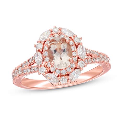 Neil Lane Morganite Engagement Ring 3 4 Ct Tw Diamonds 14k Rose Gold Kay