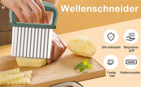 Neoreser Pommes Wellenmesser Wellenschneider Gem Se Edelstahl