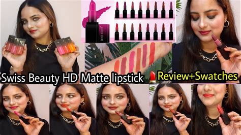 Swiss Beauty Hd Matte Lipstick 💄 Complete Review Swatches। Lipstick For 299 Only Small Town