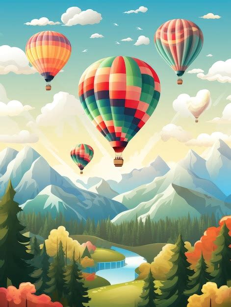 Premium AI Image A Vibrant Hot Air Balloon Festival With Colorful