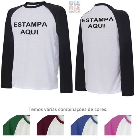 Camisetas Dry Fit Raglan Manga Longa Lisas Sublimacao Silk Elo