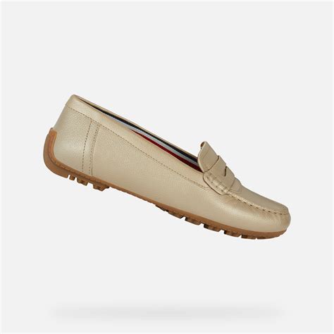 Geox® Kosmopolis Grip Womens Gold Leather Loafers Geox®