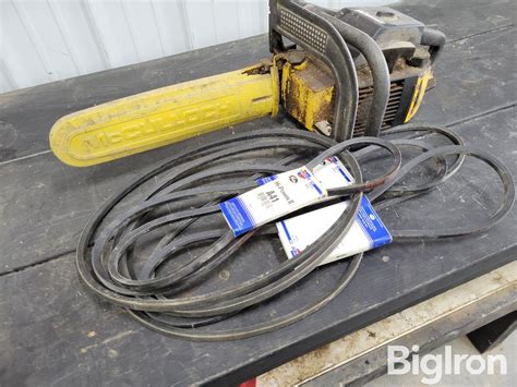 Mccullough Chainsaw And Assorted Belts Bigiron Auctions