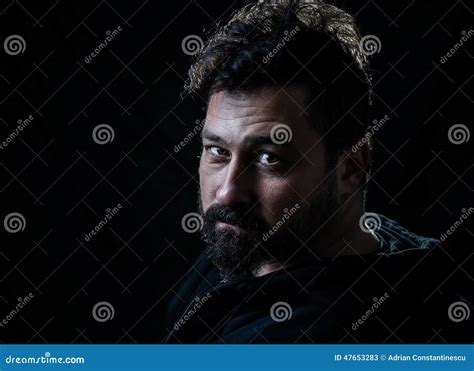 Man With Crest Hairstyle And Goatee Beard Stock Image Image Of Rock