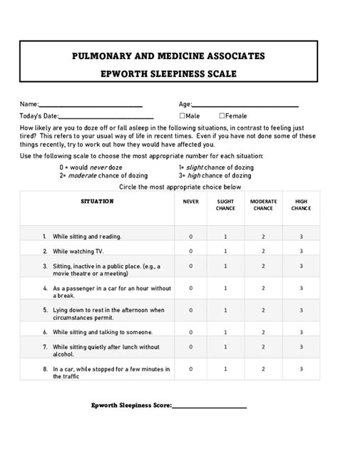 Fillable Online Pma Epworth Sleepiness Scale Docx Fax Email Print Pdffiller