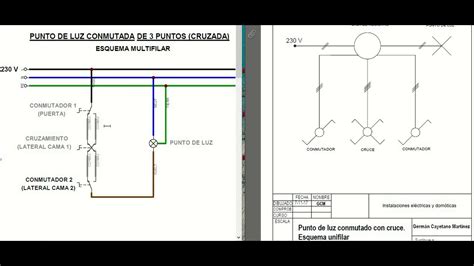 CONMUTADA CRUZADA Conmutada Con Cruce O Cruzamiento Esquema Unifilar