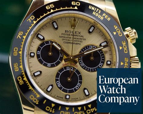 Rolex 116518 Cosmograph Daytona Ceramic 18k Yellow Gold Champagne Dial 29662 European