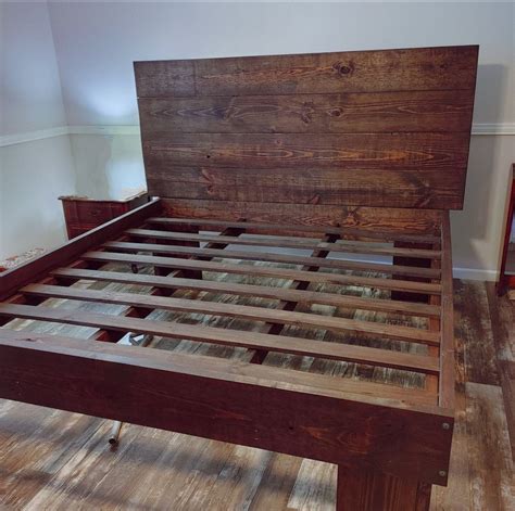 Farmhouse Platform Bed Frame Rustic Farmhouse Bed All Sizes Custom