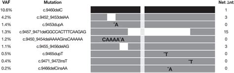 Of Brca2 Genetic Mutations Showing The Allele Frequencies Of Cfdna