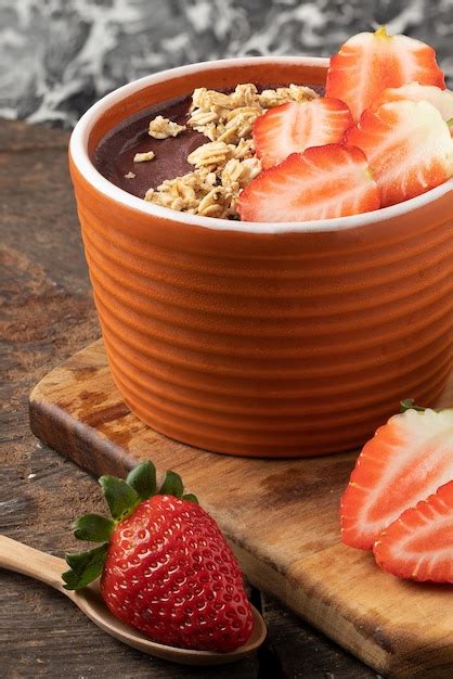 Premium Photo Acai With Strawberry And Granola