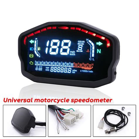 Universele Motorcycle Lcd Digitale Snelheidsmeter Vicedeal