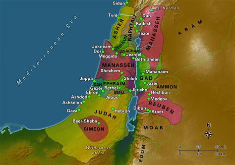 Twelve Tribes Map - Bible Odyssey