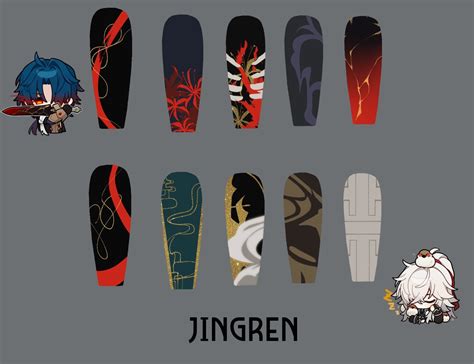 Jingren Nails Ideas Honkai Star Rail Hsr Jing Yuan Blade Nails Finger