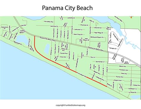 Panama City Beach Map | Map of Panama City Beach Florida