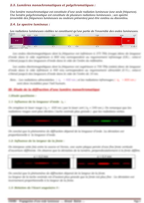 SOLUTION Cours Propagation Des Ondes Lumineuses 2bac Biof Sciences