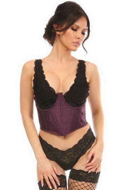 Plus Size Pretty In Plum Brocade Strapless Corset Spicy Lingerie