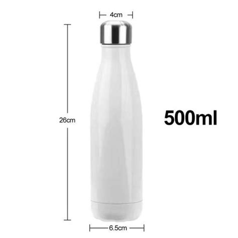 GOURDE BIDON WHITE 500 Ml Bouteille Isotherme En Acier Inoxydable De