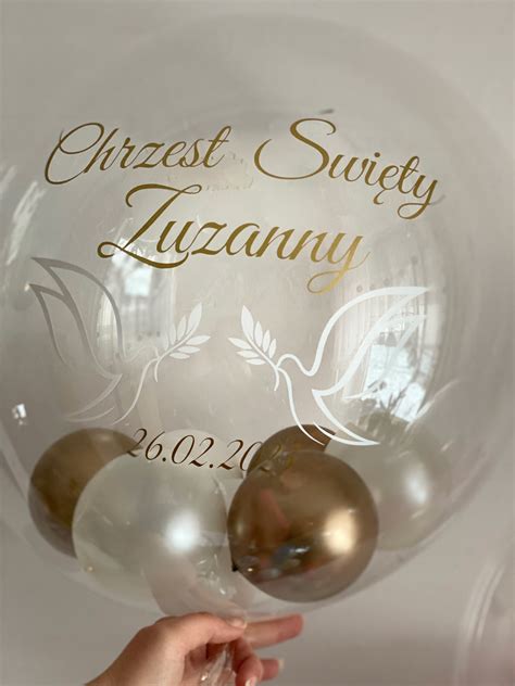 BALON Personalizowany BUBBLE na Chrzest święty 13198340746 Allegro pl