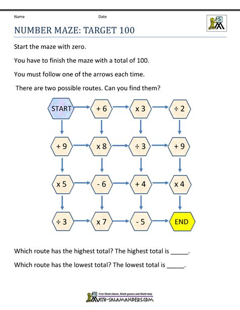 Printable Math Puzzles 5th Grade