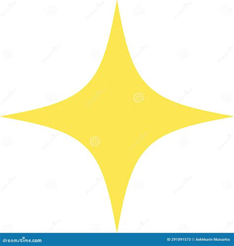 A Shiny Yellow Four Pointed Star Stock Illustration Illustration Of