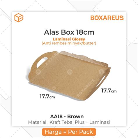 Jual Alas Kue Cake Tray Tatakan Cookies Nampan AA18 BROWN 50pcs