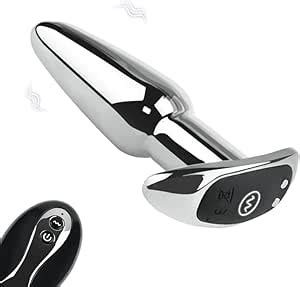 10 Vibration Modes Prostate Massager Stainless Steel Vibrating Anal Butt Plug With Remote