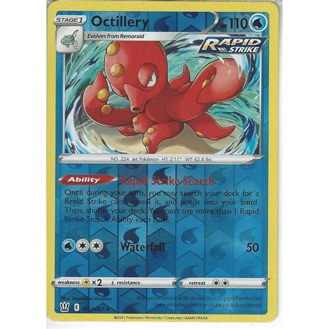 Pokemon Trading Card Game 037163 Octillery Reverse Holo Swsh 05 Battle Styles Trading