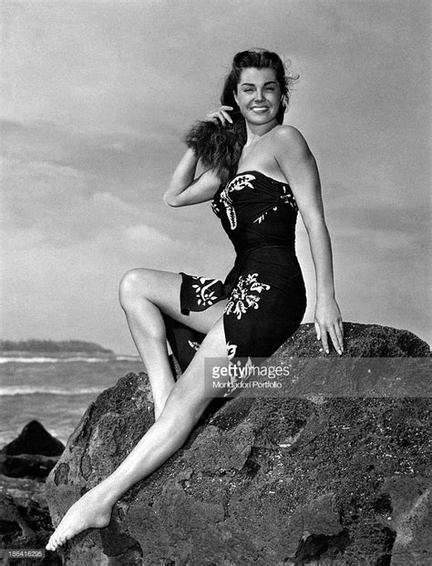 American Actress And Swimming Champion Esther Williams Sitting On A