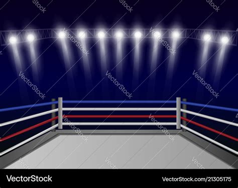 Boxing Ring Concept Background Realistic Style Vector Image