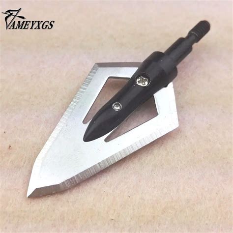 Pcs Hunting Archery Broadheads Gr Arrowhead Blades Arrtips Point