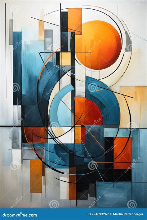 Abstract Art - Painting with Warm and Cold Colors Stock Illustration ...