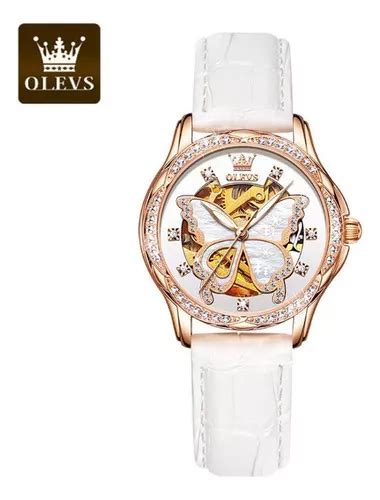 Reloj Mecánico Impermeable De Cerámica Para Mujer Olevs Color De La