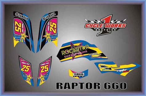 Purchase YAMAHA RAPTOR 660R CUSTOM GRAPHICS KIT DECAL SET 660 in ...